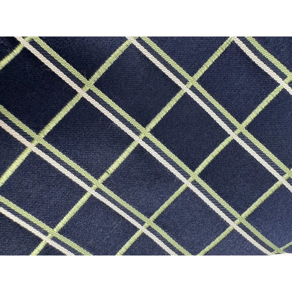 Vtg Y2K Pierre Cardin 100%‎ Silk Tie Navy Green Plaid Classic Necktie